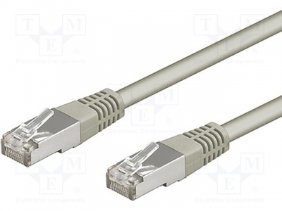 Кабел SF/UTP5-CCA-050GY Patch cord; SF/UTP; 5e; многожичен; CCA; PVC; сив; 5m; 26AWG